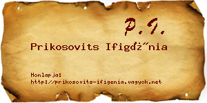 Prikosovits Ifigénia névjegykártya